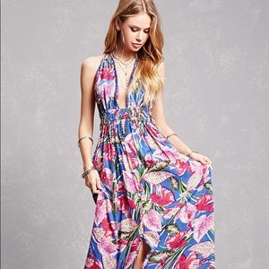 Forever 21 Floral Maxi Dress - Blue and Pink